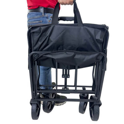 Carro plegable metal con tela negra