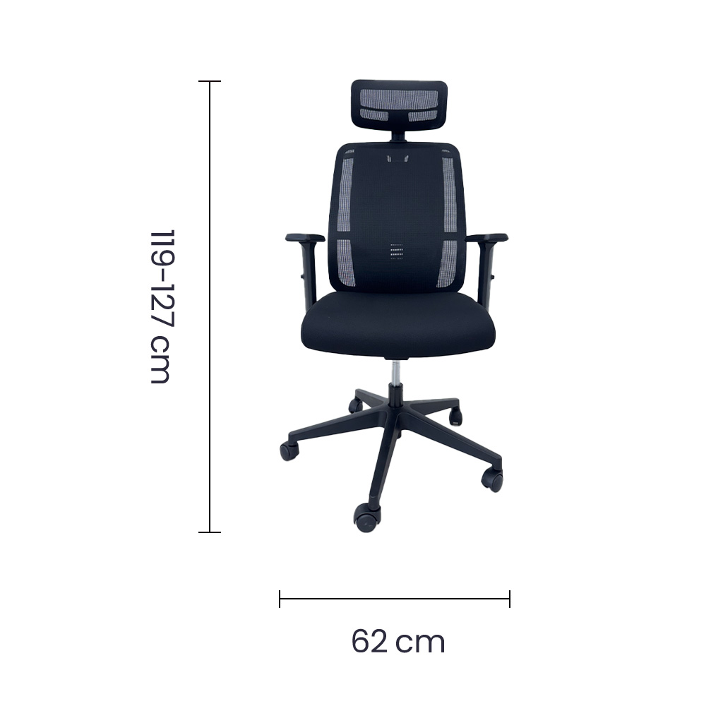 Silla Semi Ejecutiva en malla negra