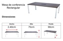 Mesa de reuniones de 240cm x 90cm