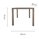 Mesa de plástico con patas de alumino