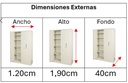 Armario metálico de 120 cm de frente