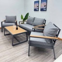 Juego de sala con mesa de aluminio