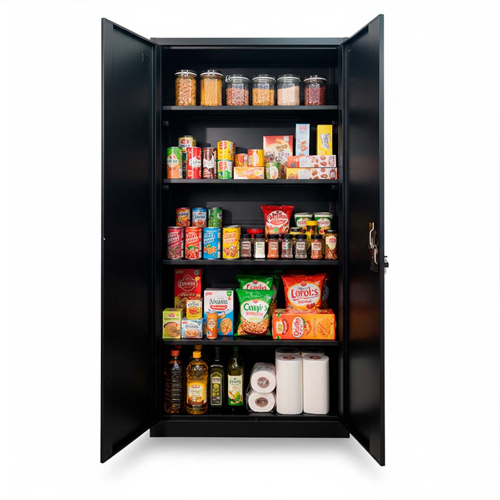 Armario metálico negro de 2 puertas