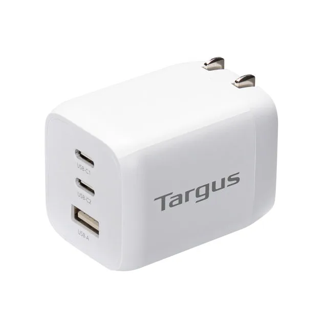 Targus cargador multi port GaN de pared 65W blanco -  APA11606TT - 3