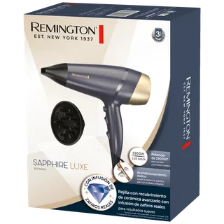 Remington secadora de cabello ceramica infusion zafiro Sapphire Luxe 1900w azul D5805-110 F - 1