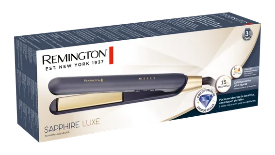 Remington alisadora cabello ceramica infusion zafiro 1" Sapphire Luxe azul S5805-110F - 4