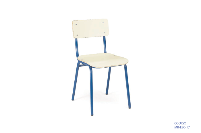 [MR-ESC-17] Silla escolar en metal y plywood