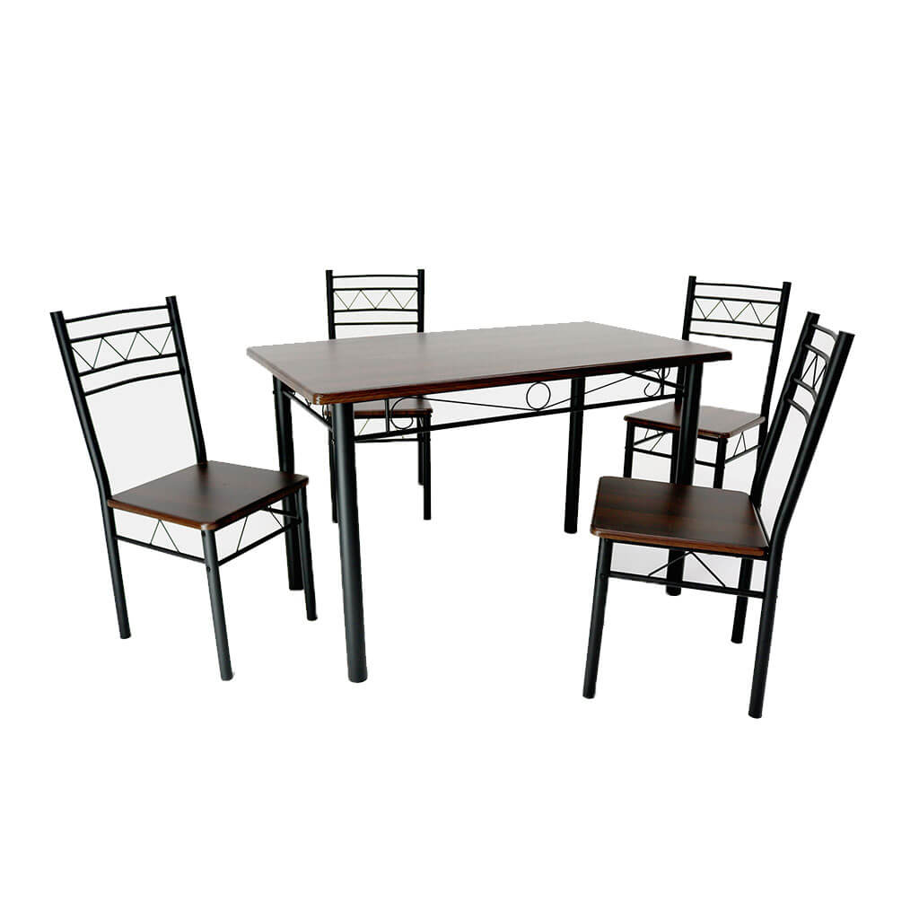 [TK-CM-02] COMEDOR 4 SILLAS METAL/MADERA