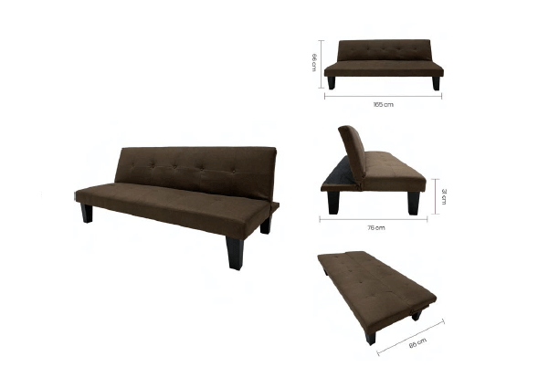 [TK-SF-30] SOFÁ CAMA TELA LINO CAFÉ