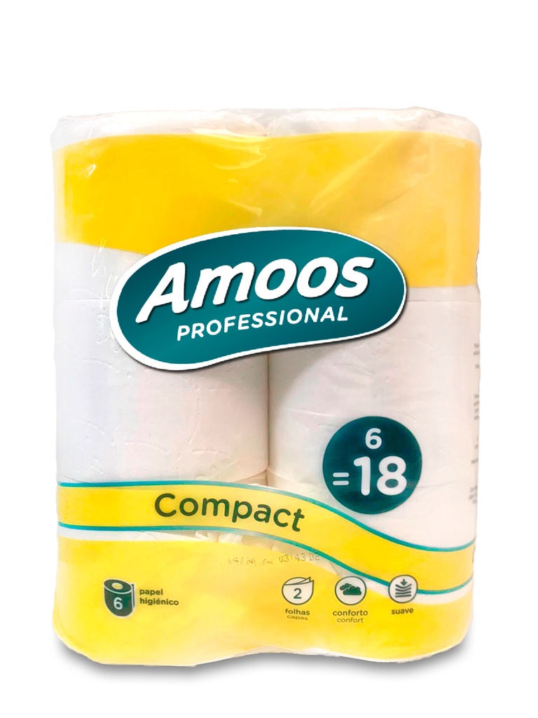 Amoos papel higienico doble hoja super confort 45m 6 rollos paq x 15 -H604500.1