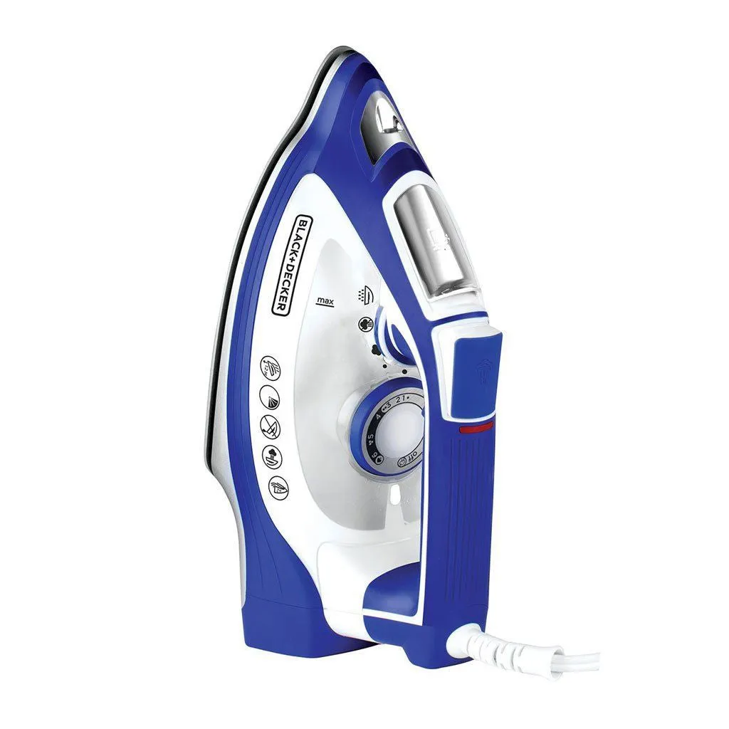 [DTF-BD00122] Black + Decker plancha de vapor ceramica resistente a golpes impact azul IR3001