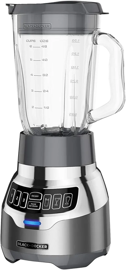 Black + Decker licuadora 3 veloc silenciosa vidrio 1.5L 900w digital inox + vaso personal - BL1300DG-PLA