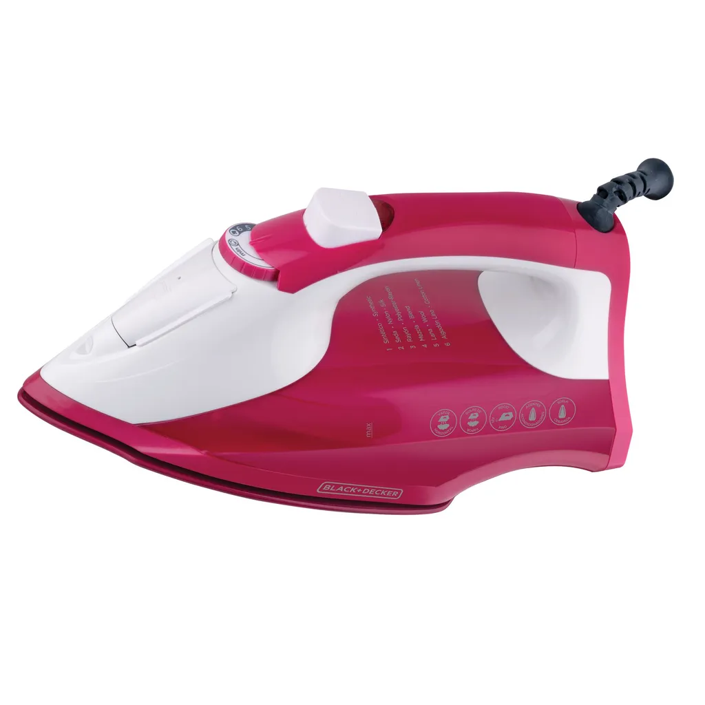 [DTF-BD00315] Black + Decker plancha de vapor ceramica anti-adherente light easy rosada IR1850
