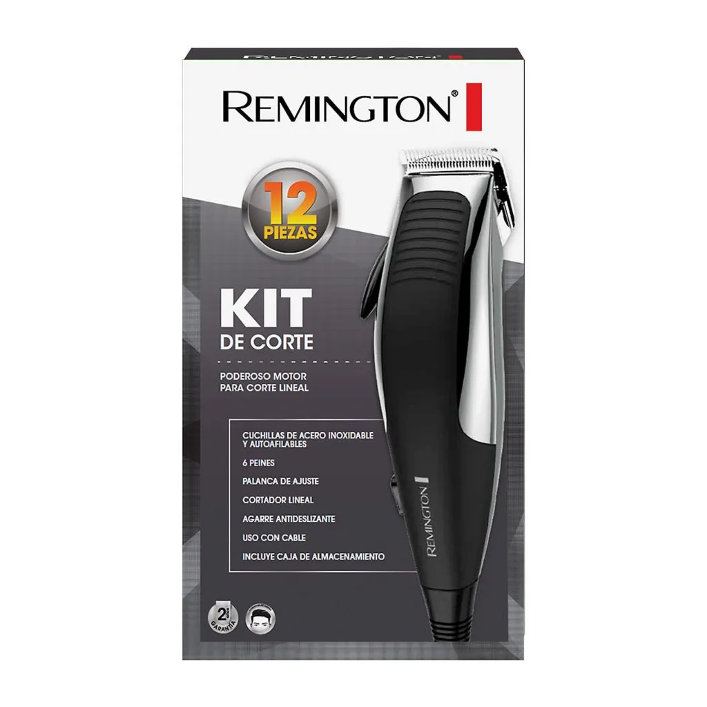 [DTF-BD00182] Remington cortadora de cabello alambrica inox autoafilable cromada negro HC1080A-110F