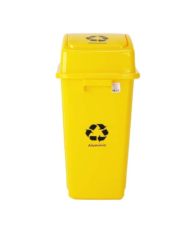 Basurero reciclaje amarillo