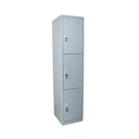 Locker metálico de 3 puertas con cerradura y ventilación