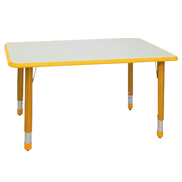 [MR-ESC-13-AM] Mesa para kinder o infantil rectangular ajustable (Amarillo)