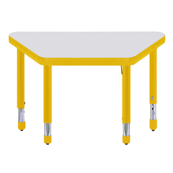 [MR-ESC-35_A] Mesa para kinder o infantil ajustable en forma de Trapecio (Amarillo)