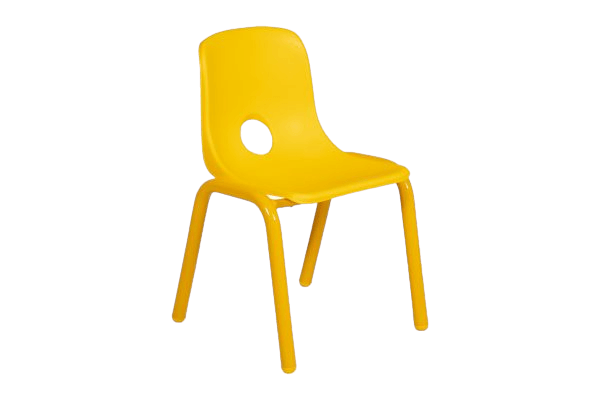 [MR-ESC-34-A] Silla de kinder metal y plástico (Amarillo)