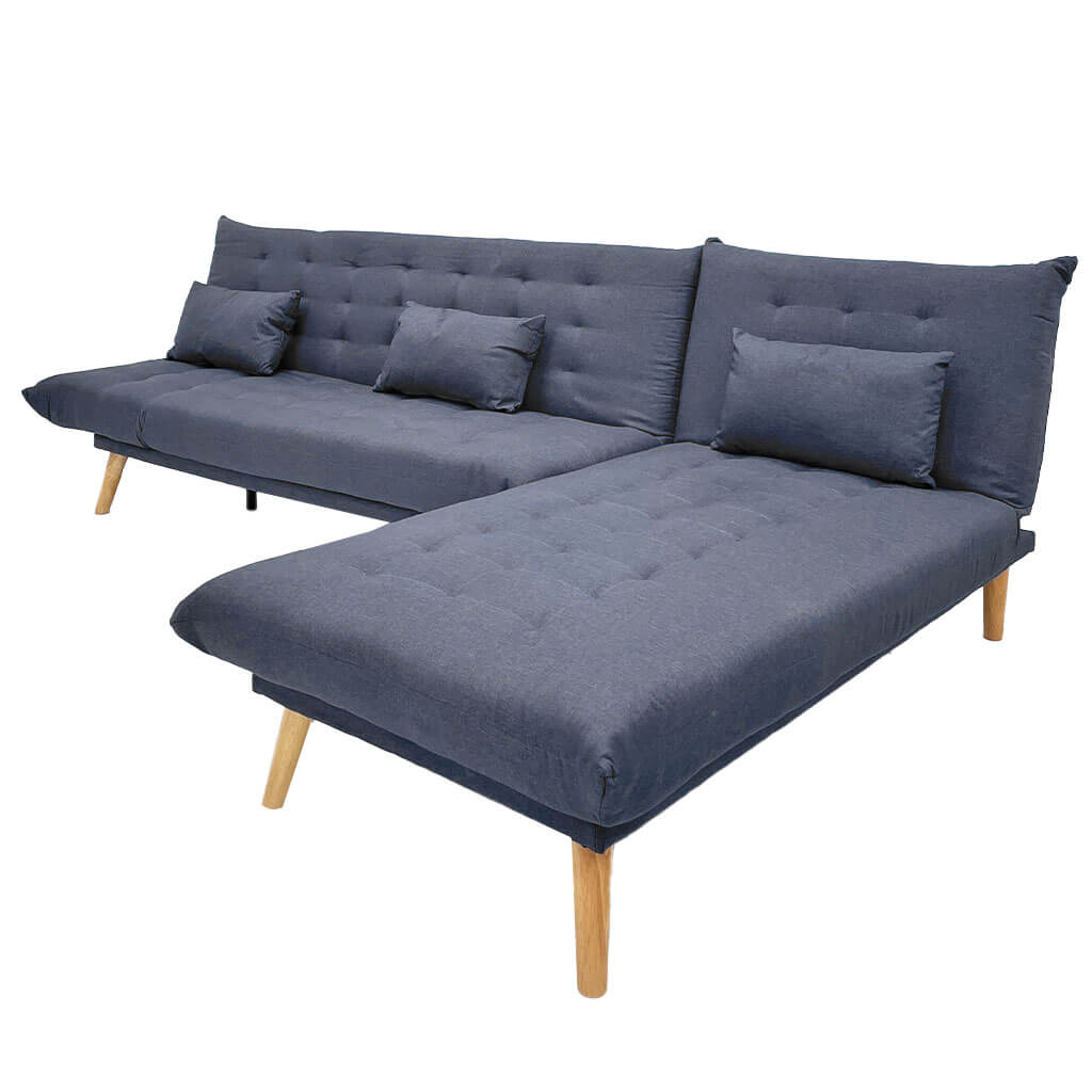 SOFÁ CAMA C/DIVAN TELA LINO GRIS
