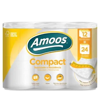 [DTF-AM00039] Amoos papel higienico compact doble hoja 266 H 12 rollos paq x 4 - H603212