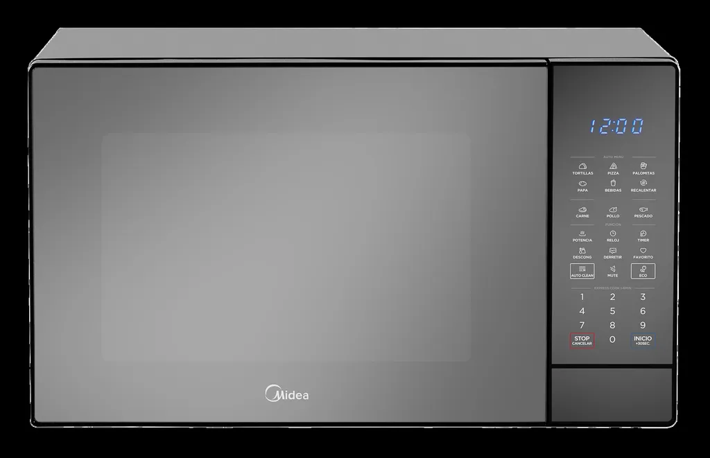 [DTF-MD00066] Midea Microondas 1.4 pies puerta con acabado espejo y gabinete Negro MMDK14S2MB