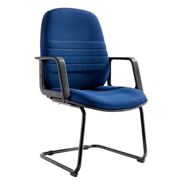[MR-SE-65-AZ] Silla de espera en tela con brazos (Azul)