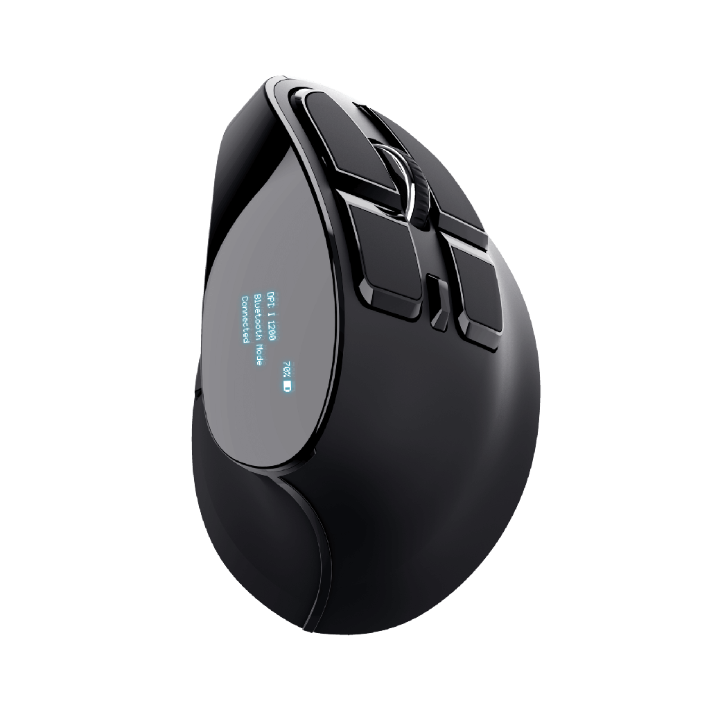Trust mouse ergonomico inalambrico recargable color negro - 26107