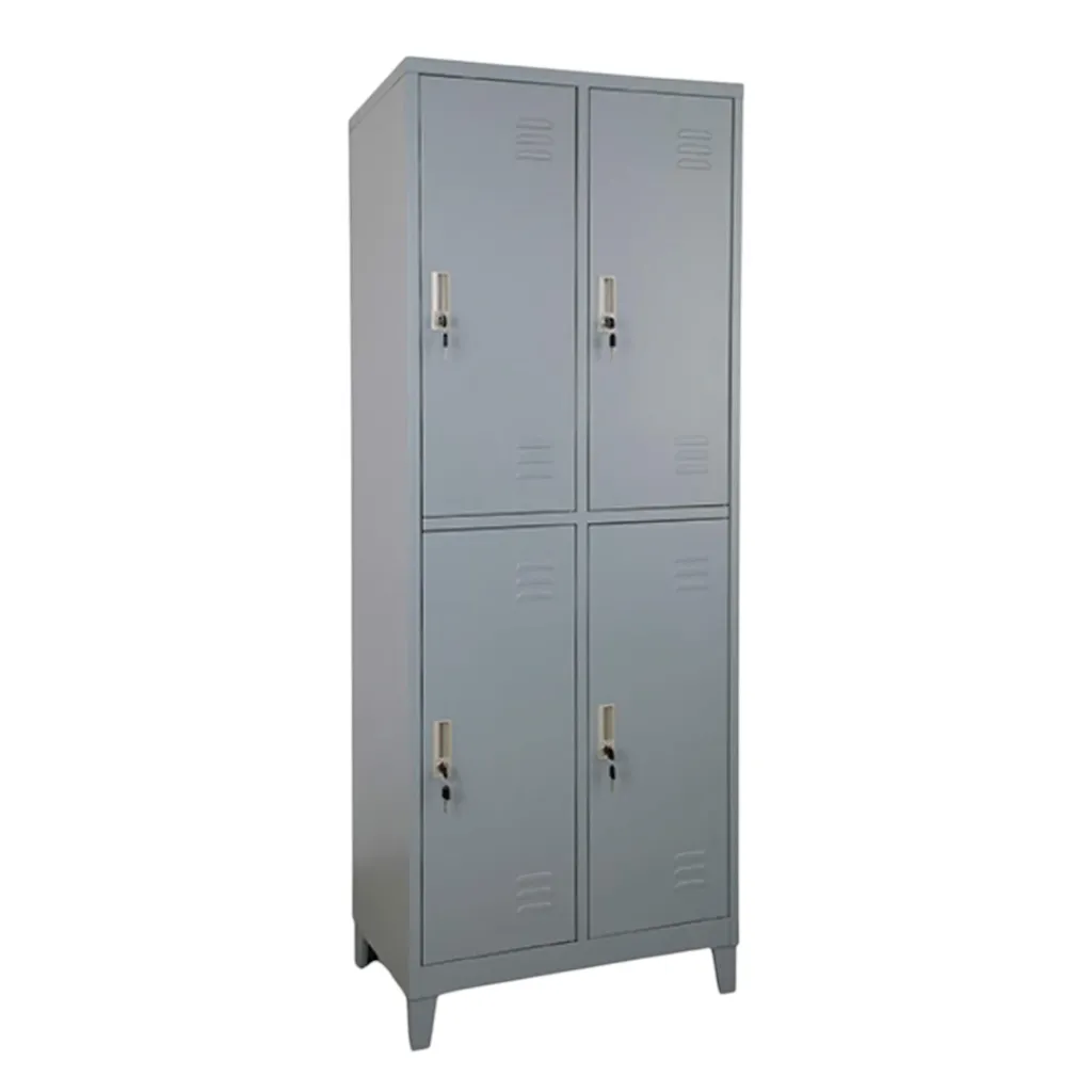 Locker Metálico de 4 Puertas con Cerradura de Llave