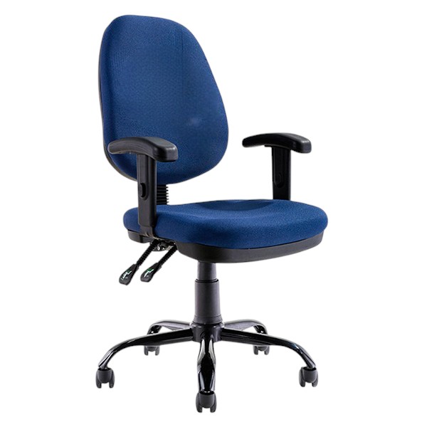 [MR-SI-101-AZ] Silla de oficina secretarial en tela con brazos ajustables (Azul)