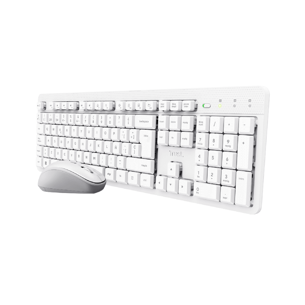 Trust ODY II teclado y raton inalámbricos y silenciosos blanco - 25467