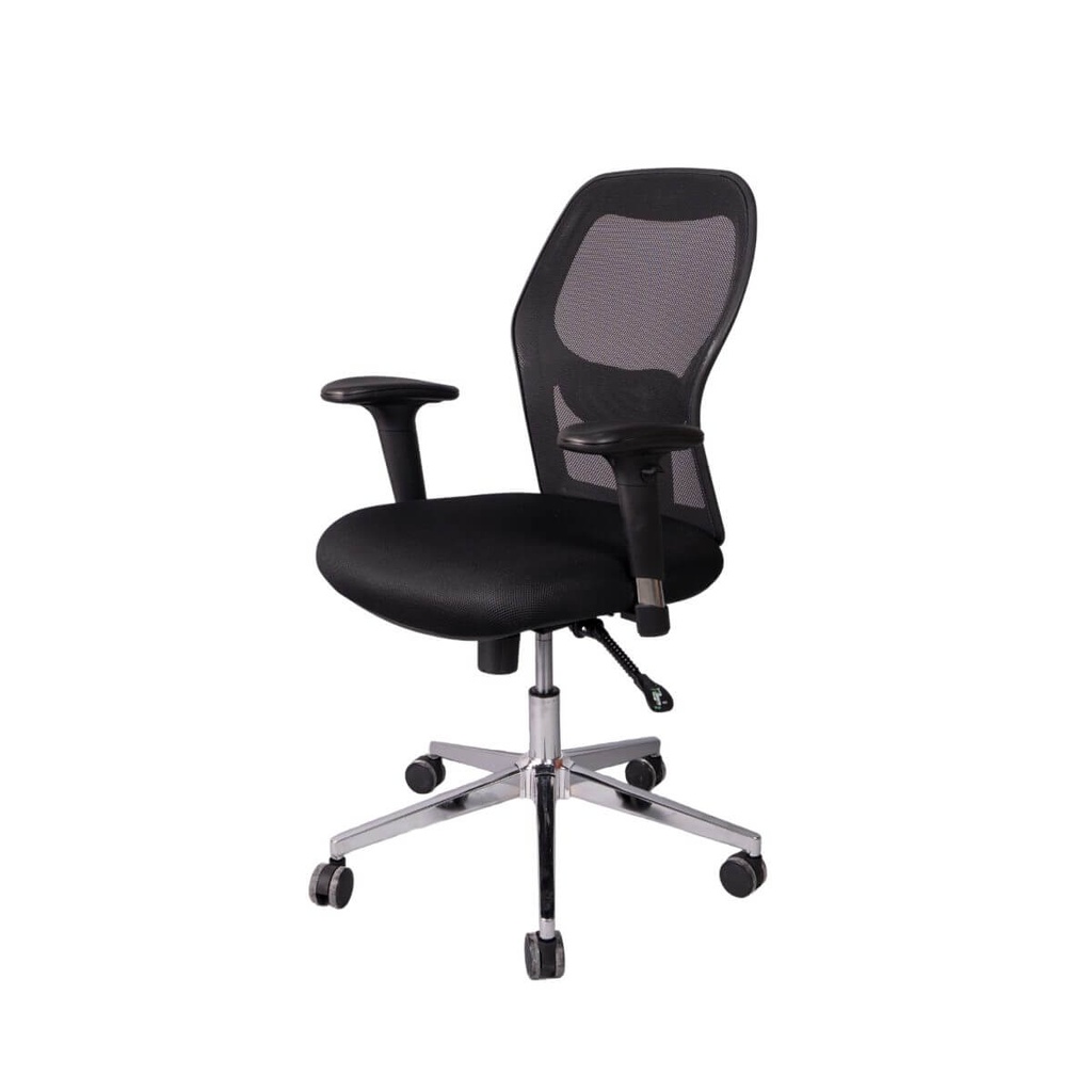 [MSO-SI-311] Silla semiejecutiva en malla con base cromada y soporte lumbar
