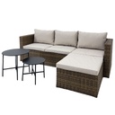 SOFA EN L RATAN SINTETICO CAFÉ+BEIGE