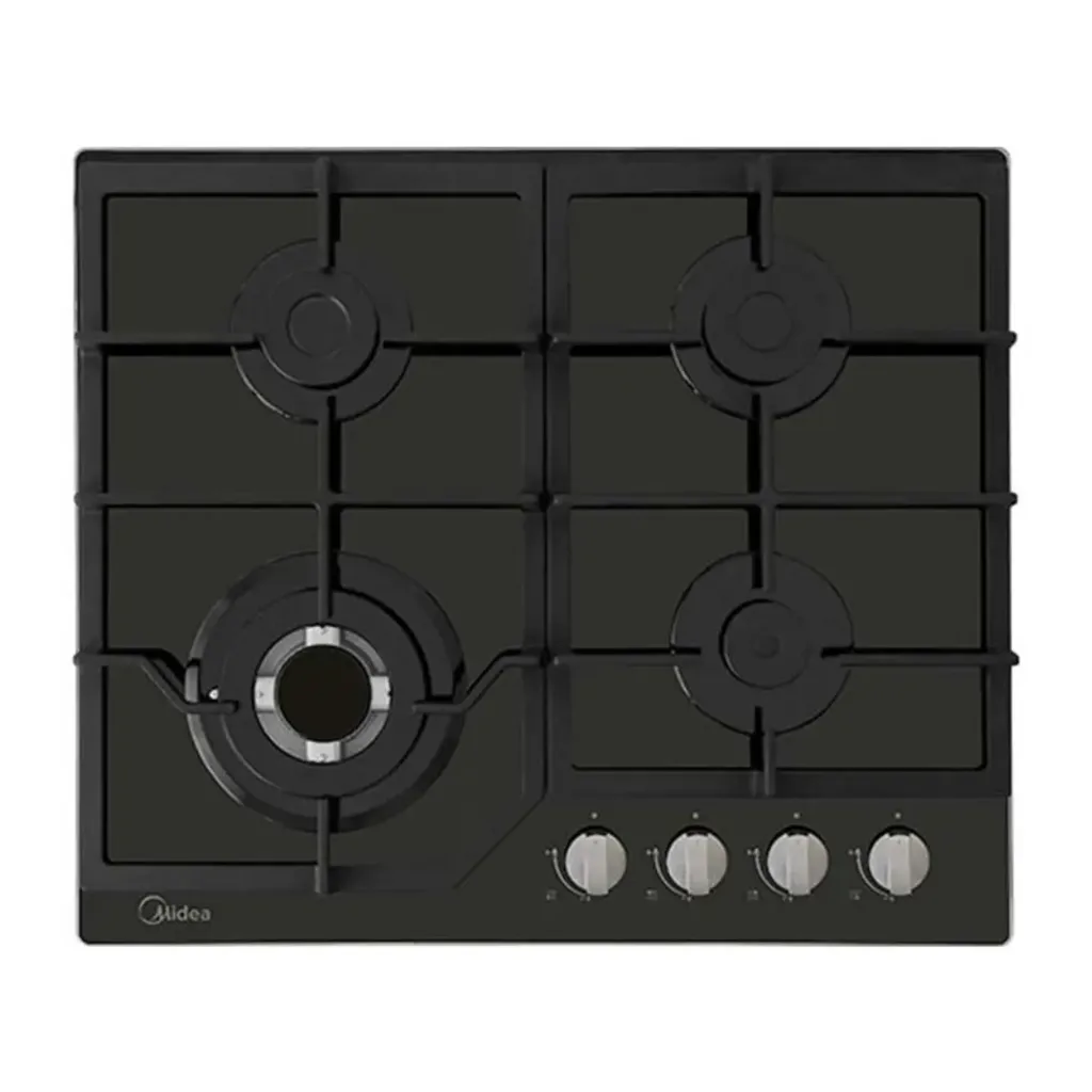 [DTF-MD00119] Midea Plantilla De gas empotrable de 24" vidrio Negro MTGB24R3402GG