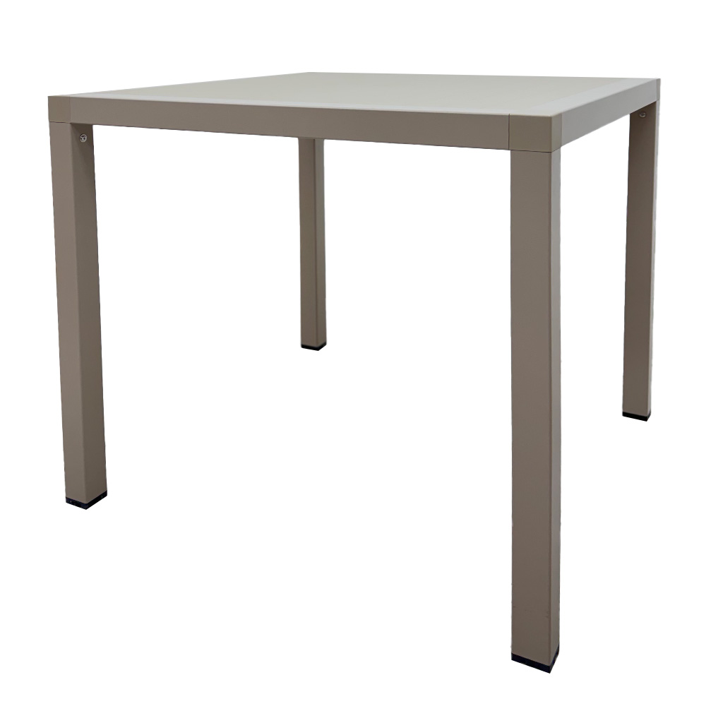 MESA PLASTICA C/PATAS ALUMINIO 80CMX80CMX75CM TAUPE