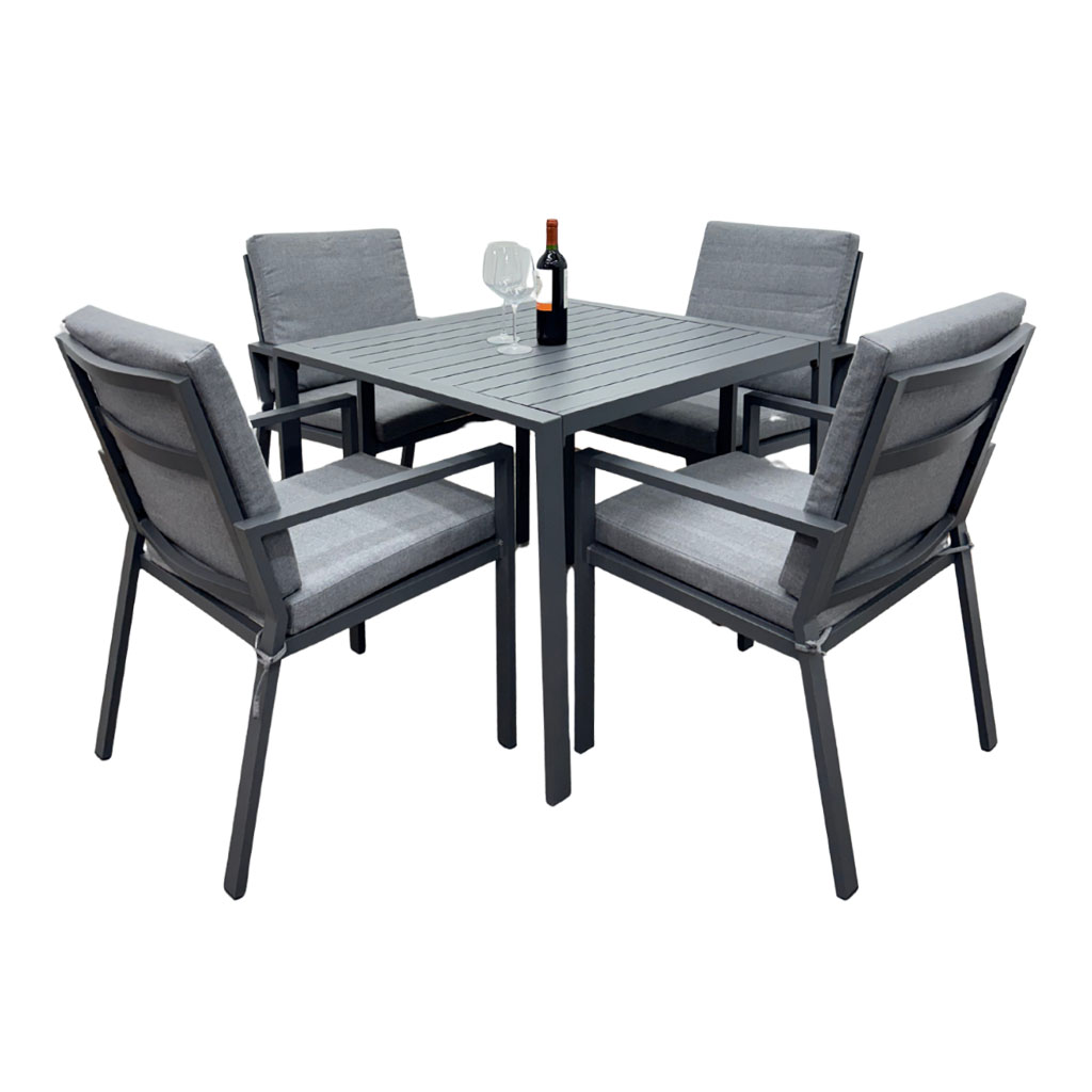 COMEDOR 4 SILLAS ALUMINIO
