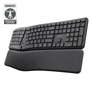 [DTF-TR00177] Trust keyra teclado inalambrico multidispositivo ergonomico US - 25459
