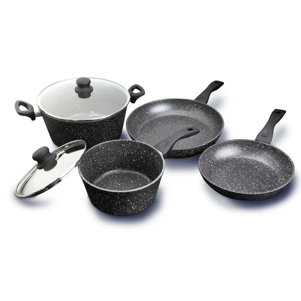 [DTF-WH00201] Westinghouse juego de 2 ollas 2 sartenes  de aluminio forjado  acabado marmol de 6 piezas - WCCS000906AMBB
