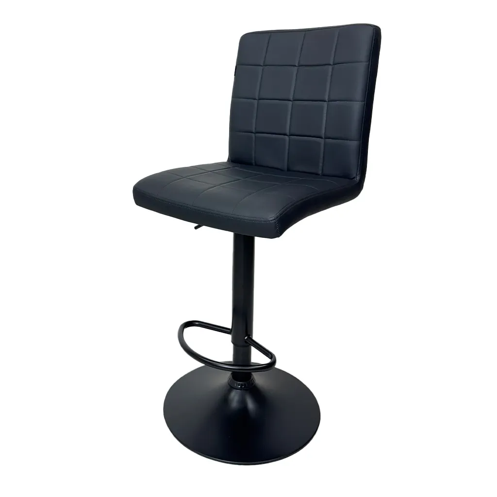 SILLA BAR VINILO ANTIRAYADURA NEGRA