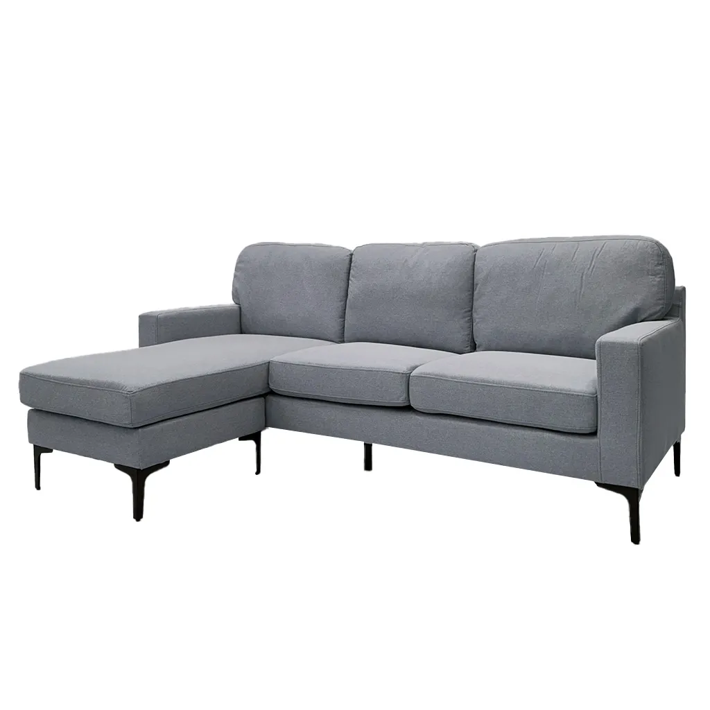 SOFA EN L LINO GRIS CLARO