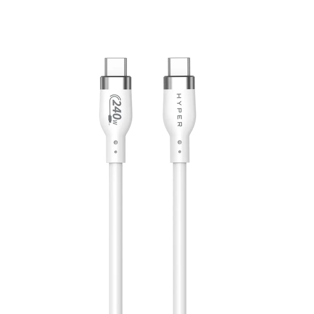 Targus cable de carga hyper USB-C 2.0  silicona 240W 3.3' blanco - HJ4001WHGL